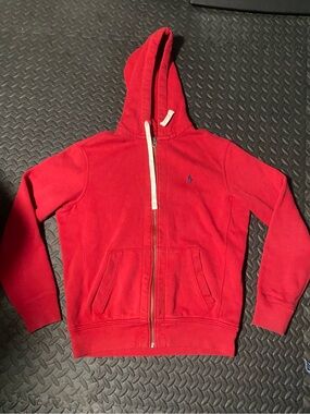 Ralph Lauren Kids Red Zip-Up Hooded Sweatshirt